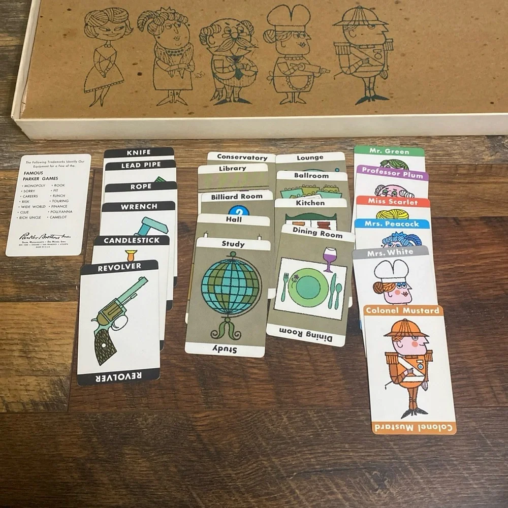 Vintage Parker Brother Clue Detective Board Game 1949 1950 1963